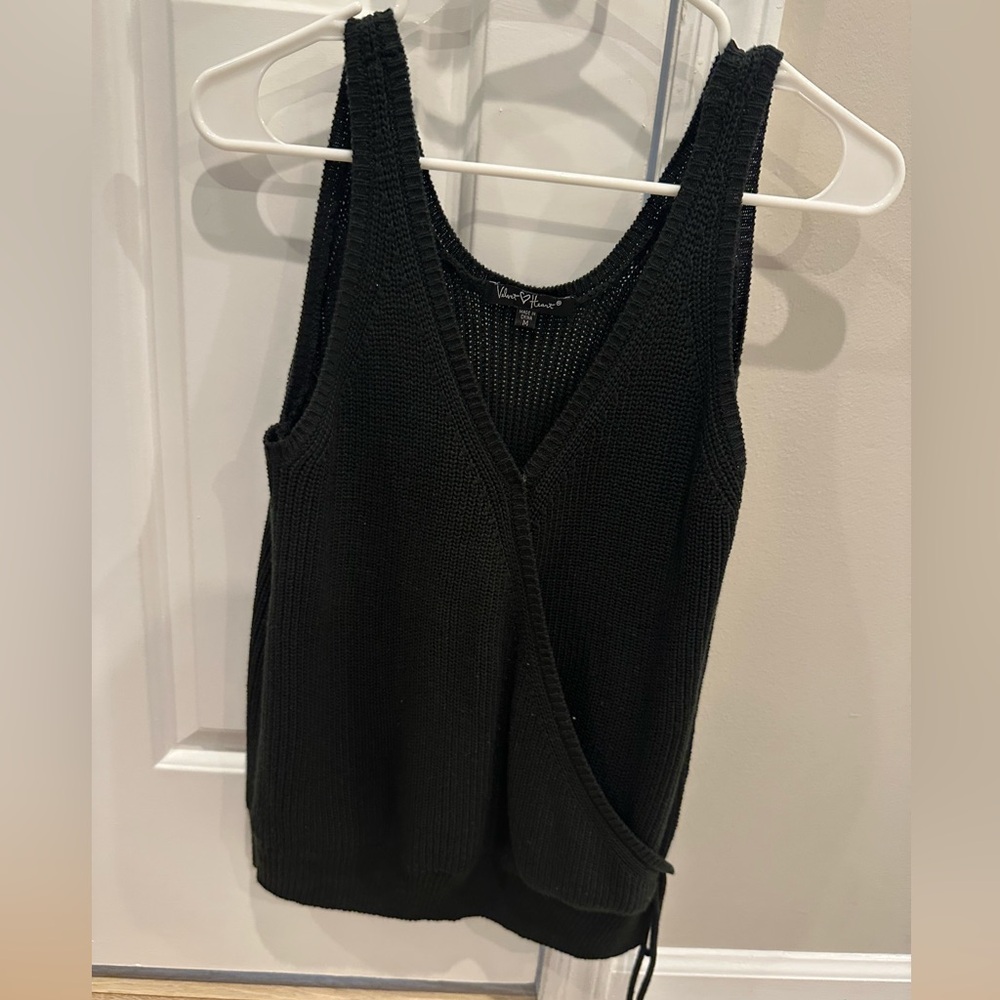 Velvet Heart Black Sweater Sleeveless Tank Top Size M